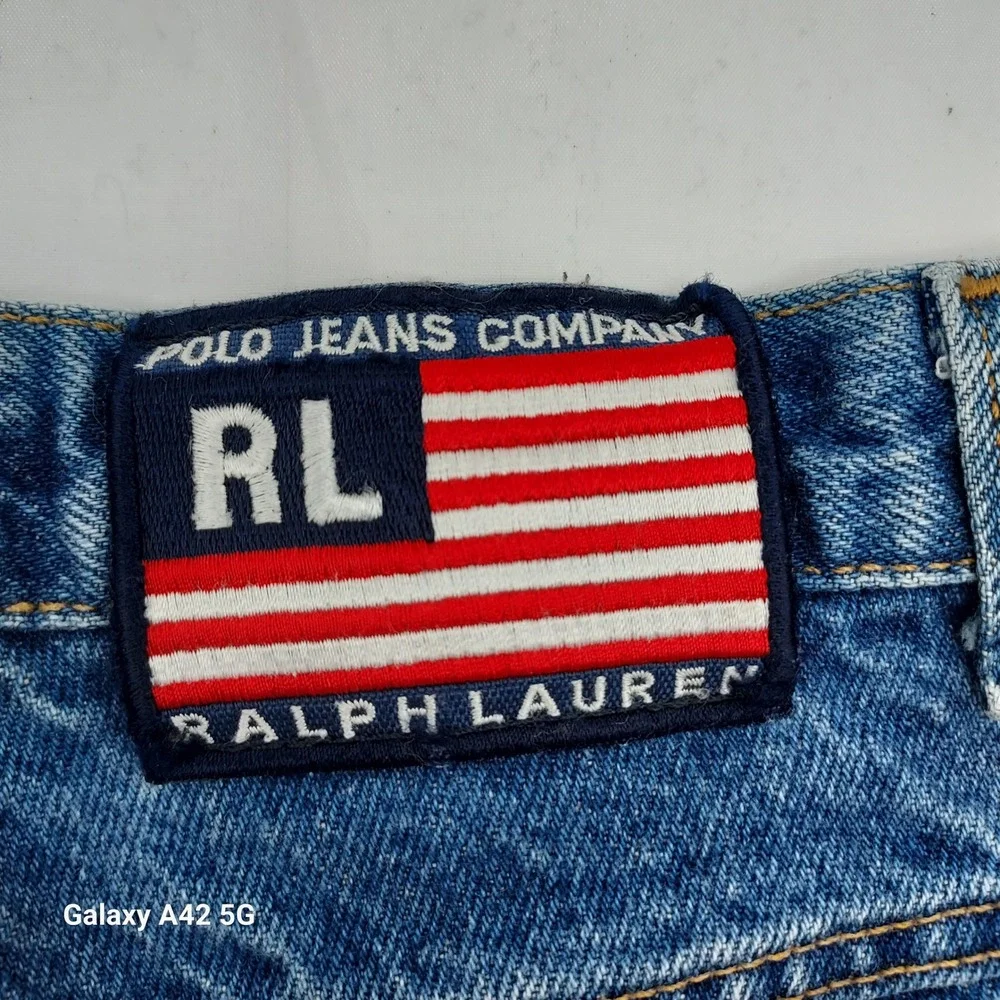 Polo Jeans Co‎ Ralph Lauren Wide Leg Denim Jeans Medium Wash Blue Size 8 Vintage